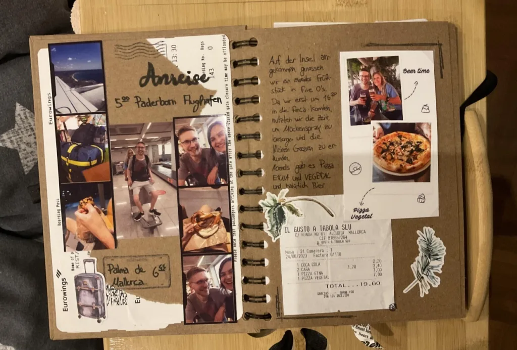 Scrapbook ötlet, fényképek, matrica