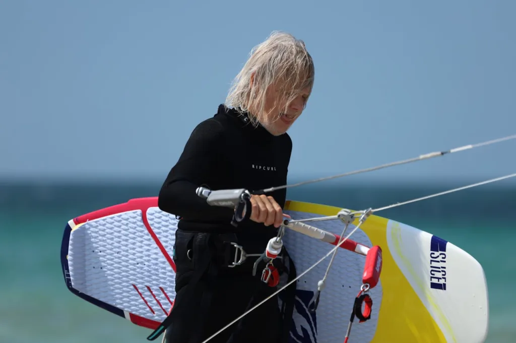 Kitesurf idősebb férfi