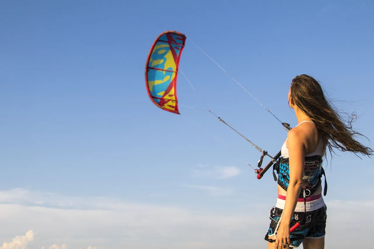 Kitesurfing, kite a levegőben