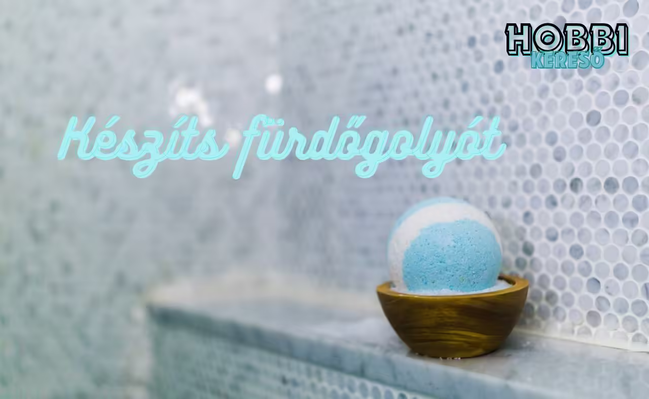 Házilag készült fürdőgolyó egy fürdőszobában