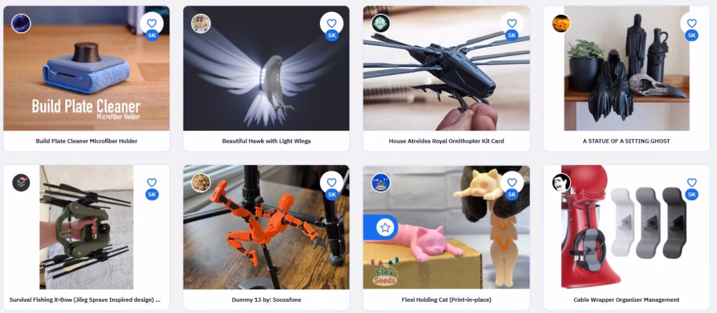 Thingiverse 3d nyomtatós projectek